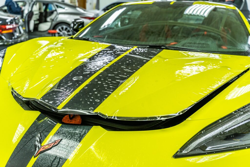 display of corvette after paint protection installation