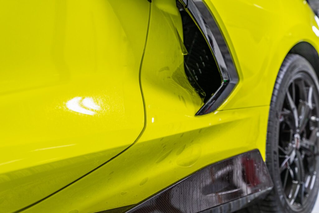 display of corvette after paint protection installation