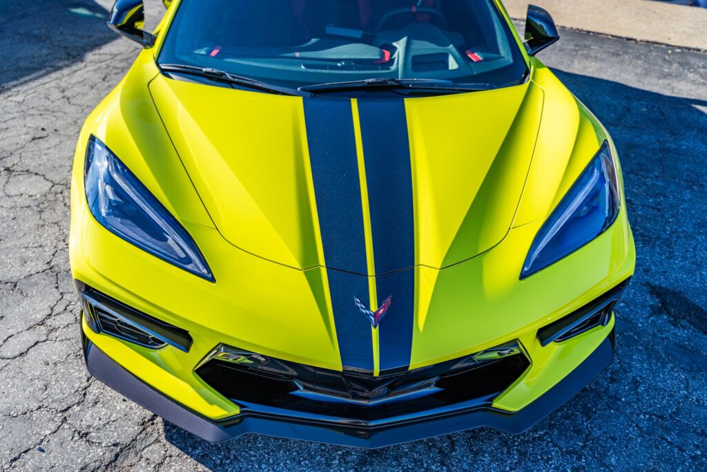 display of corvette after paint protection after completion