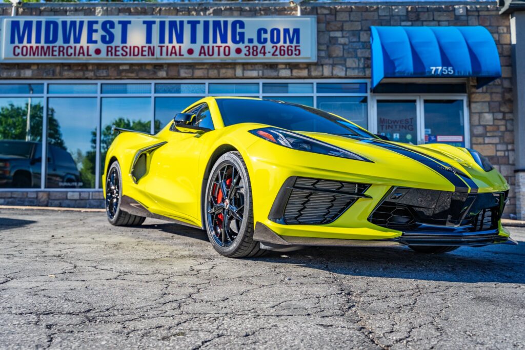 display of corvette after paint protection installation